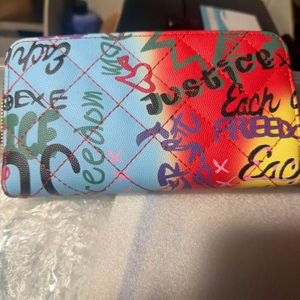 Graffiti Print Zip-Around Wallet